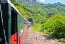 The eastbound El Chepe winds its way up Mexico's Copper Canyon.