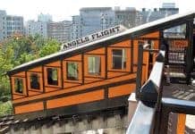 The Angeles Flight funicular in Los Angeles is billed as "the shortest railway in the world."