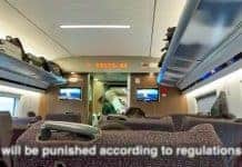 A Chinese on-train behavioral warning video has been posted on Twitter by journalist James O'Malley.