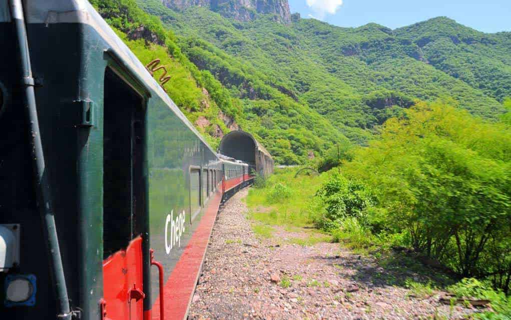 The eastbound El Chepe winds its way up Mexico's Copper Canyon.
