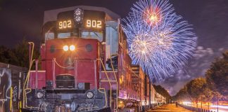 The Lebanon Mason Monroe Railroad transports Labor Day Weekend celebrants to Cincinnati's Riverfront fireworks display