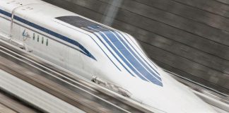 The Tokyo-to-Nagoya maglev tunnel train will rely on technology similar to that of this Japanese SCMaglev demonstration train.