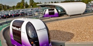 A personal rapid transit (PRT) pod system, like the one in use at London Heathrow, may replace the rail link at Glasgow Airport.