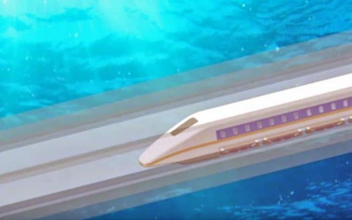 Artist's concept depicts China's first undersea high-speed rail tunnel project which will run from Ningbo to Jintang Island in Zhoushan.