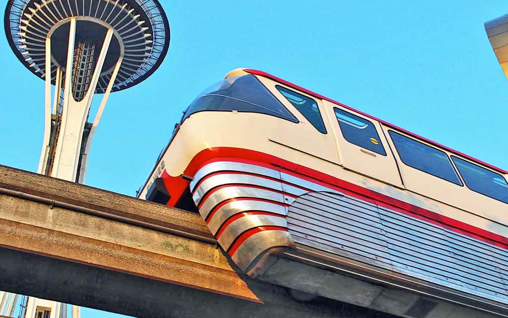 Seattle monorail and Space Needle