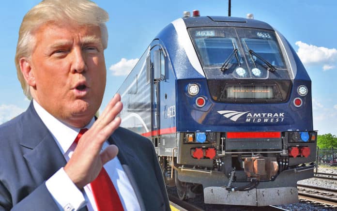 Donal Trump/Amtrak train composite