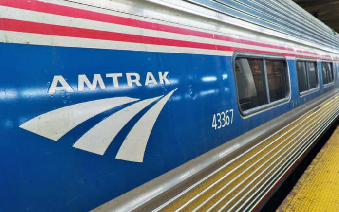 Amtrak train at Penn Station