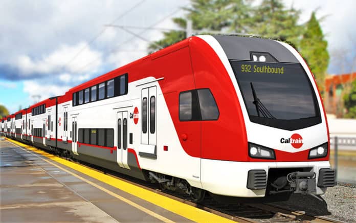 Caltrain electric trainset rendering