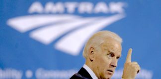 Joe Biden aside Amtrak train