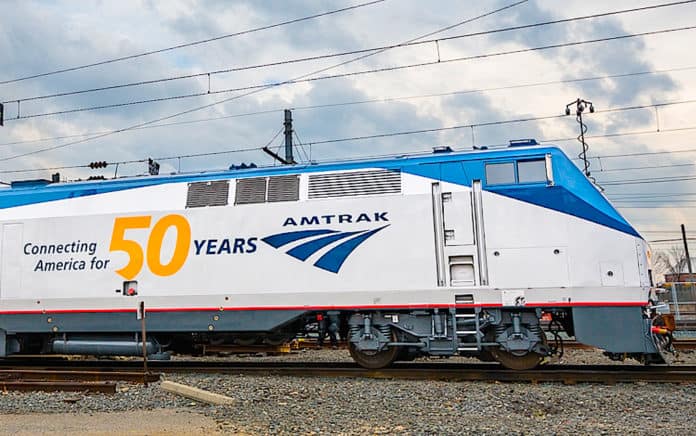 Amtrak 50th anniversary locomotive