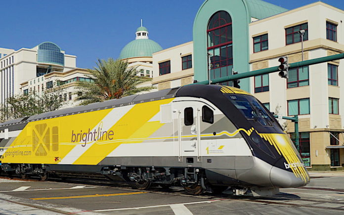 Brightline train at West Palm Beach