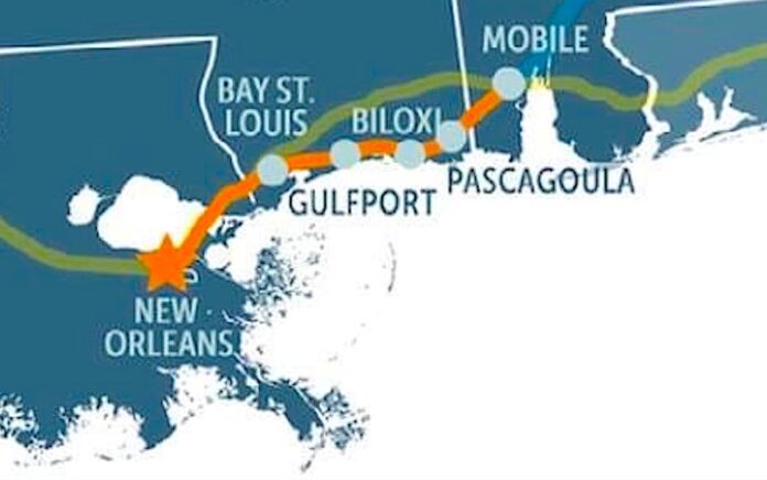 Proposed Gulf Coast route